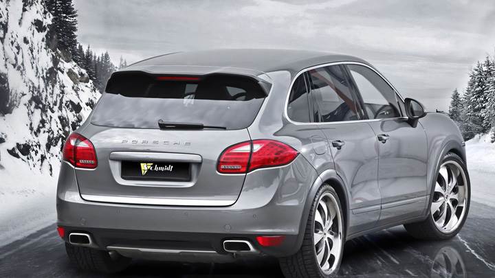 Porsche Cayenne II Schmidt Revolution Back Pose In Grey